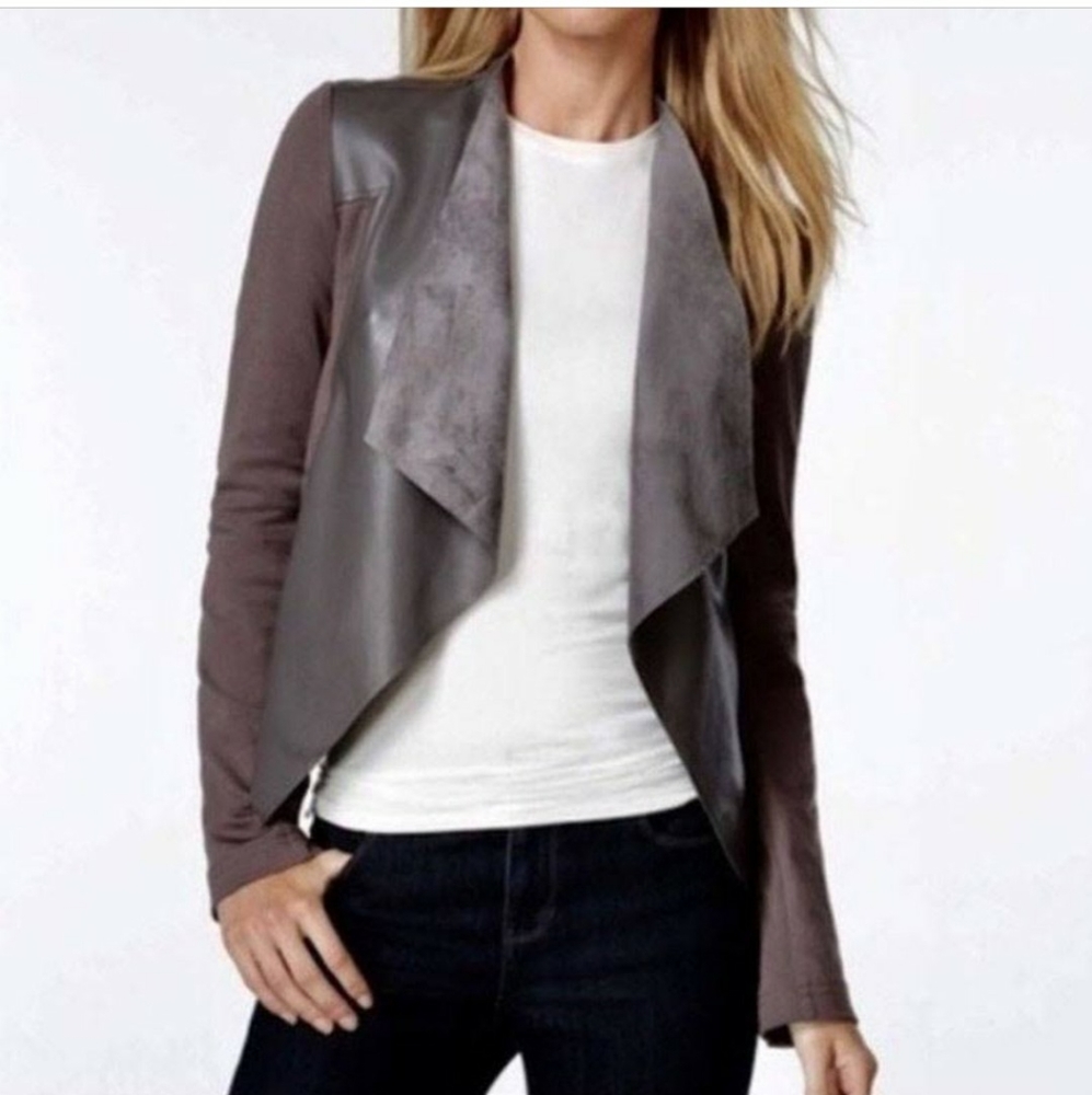 EDYSON Maisha Ponte And Faux Leather Jacket Olive